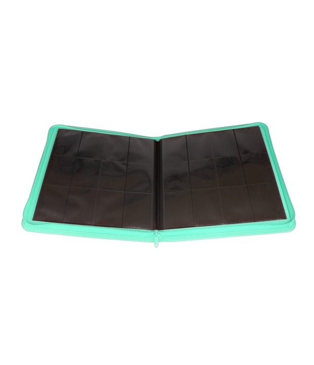 COLLECTOR'S SERIES 12 POCKET ZIP TRADING CARD BINDER - TURQUOISE