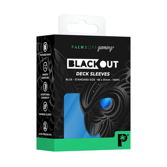 BLACKOUT BLUE DECK SLEEVES - 100PC - STANDARD GAMING - Palms OFF Gaming