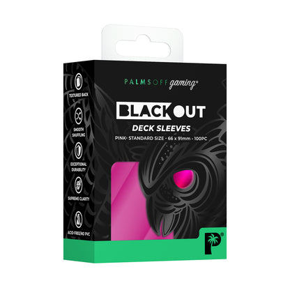 BLACKOUT PINK DECK SLEEVES - 100PC - STANDARD GAMING - Palms OFF Gaming