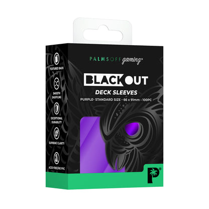 BLACKOUT PURPLE DECK SLEEVES - 100PC - STANDARD GAMING - Palms OFF Gaming