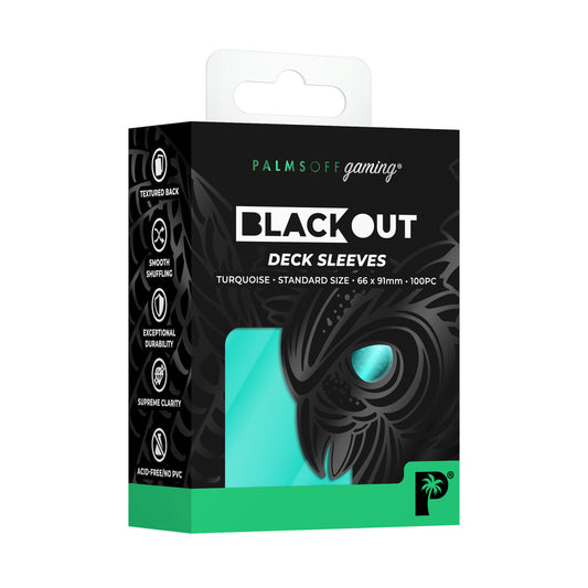 BLACKOUT Turqoise DECK SLEEVES - 100PC - STANDARD GAMING - Palms OFF Gaming