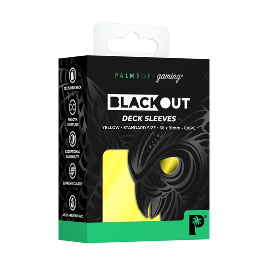 BLACKOUT YELLOW DECK SLEEVES - 100PC - STANDARD GAMING - Palms OFF Gaming