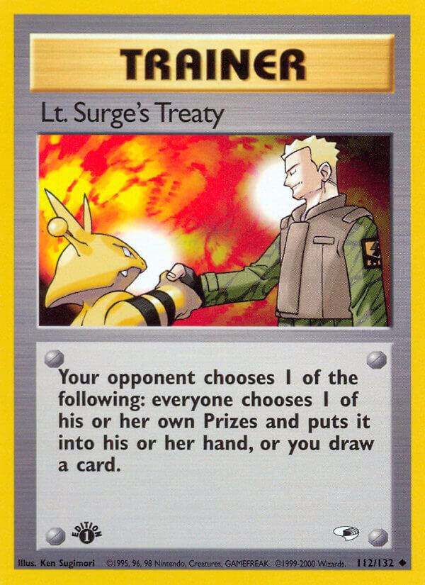 Lt. Surge's Treaty 112/132 (Gym Heroes)  - 1st Edition