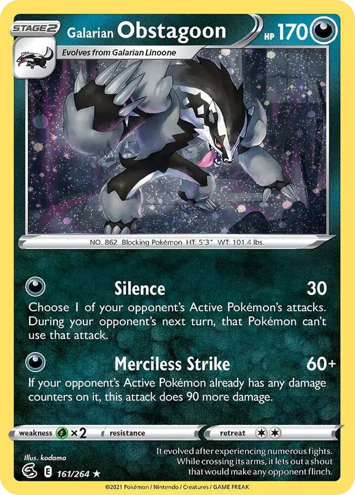 Galarian Obstagoon 161/264 (Miscellaneous Cards & Products)  - Cosmo Holofoil