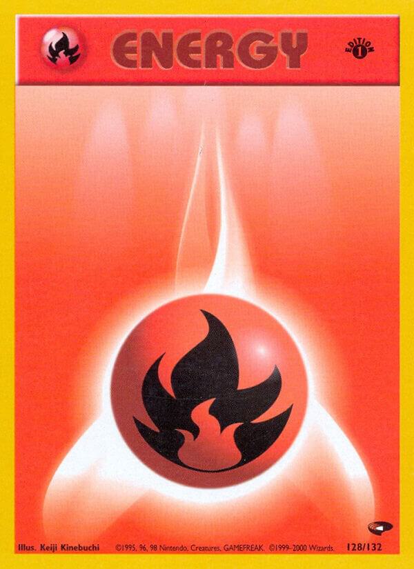 Fire Energy 128/132 (Gym Challenge)  - 1st Edition