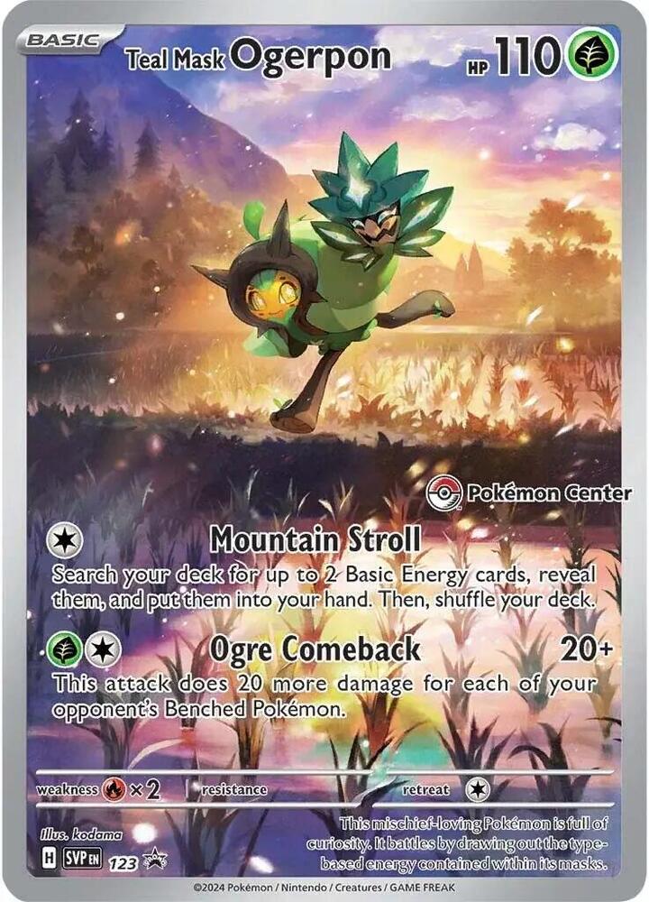 Teal Mask Ogerpon Pokemon Center Exclusive 123 (SV: Scarlet & Violet Promo Cards)  - Holofoil - PSA 10