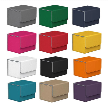 Sidewinder Horizontal Card Deck Storage Box High-grade PU Fabric Grey Felt Lined