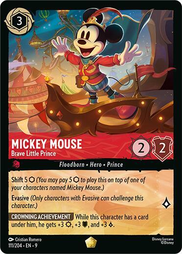 Mickey Mouse, Brave Little Prince 111/204 (Fabled) 
