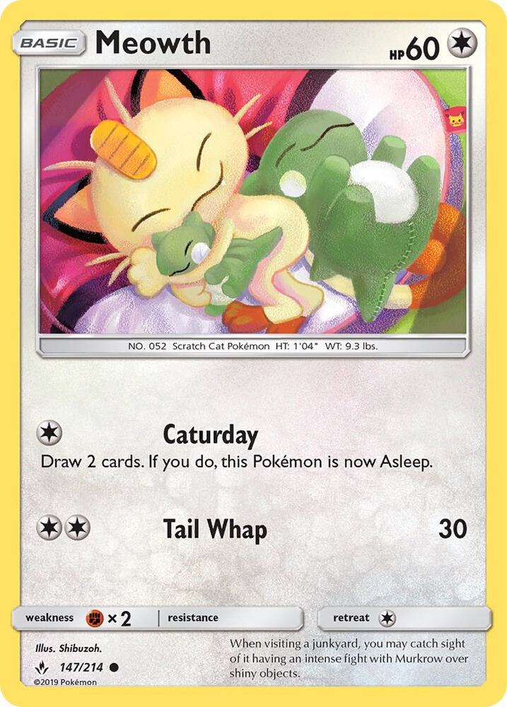 Meowth 147/214 (SM - Unbroken Bonds) 