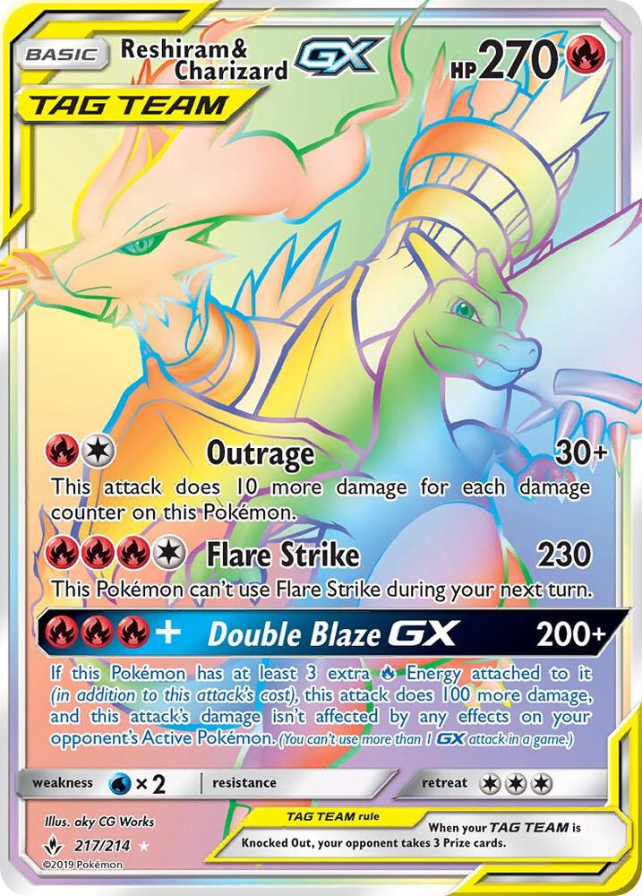 Reshiram & Charizard GX 217/214 (SM - Unbroken Bonds)  - Holofoil