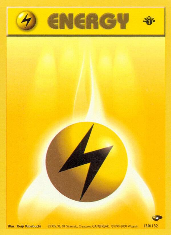 Lightning Energy 130/132 (Gym Challenge)  - 1st Edition