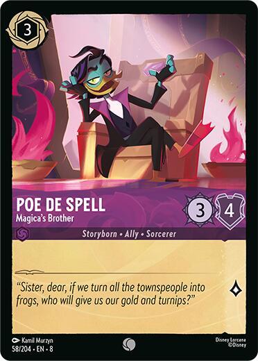 Poe De Spell,, Magica's Brother 58/204 (Reign of Jafar)  - Cold Foil