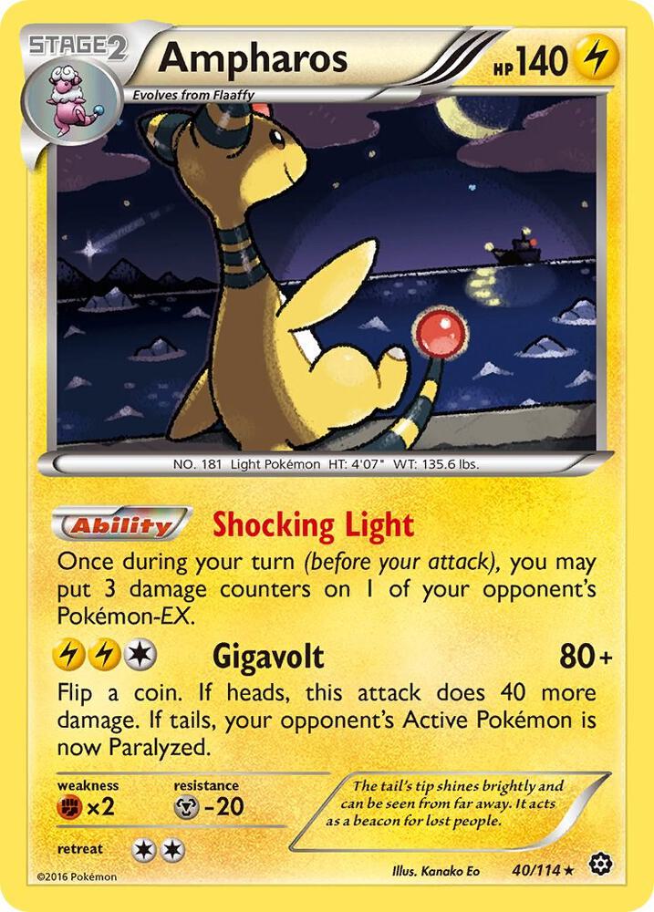 Ampharos 40/114 (XY - Steam Siege)  - Holofoil
