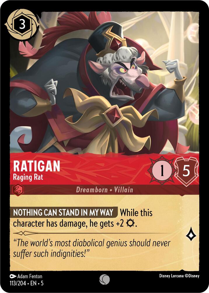 Ratigan, Raging Rat 113/204 (Shimmering Skies)  - Cold Foil