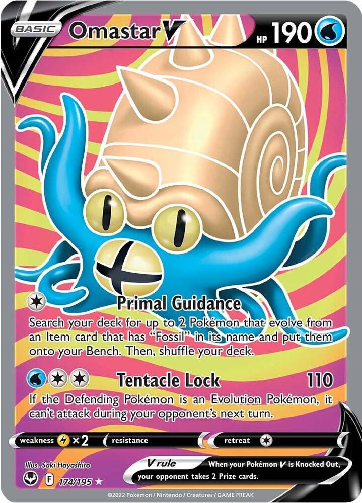 Omastar V 174/195 (SWSH12: Silver Tempest)  - Holofoil