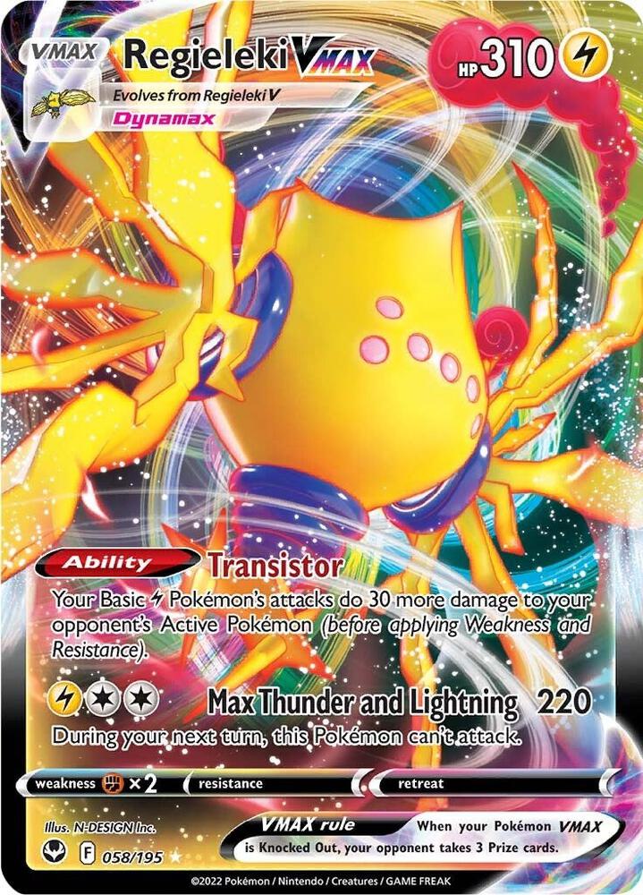 Regieleki VMAX 058/195 (SWSH12: Silver Tempest)  - Holofoil