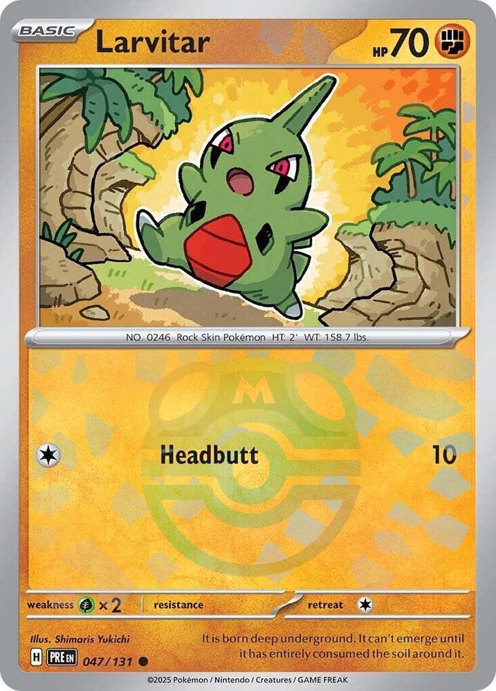 Larvitar 047/131 (SV: Prismatic Evolutions)  - Master Ball Holofoil
