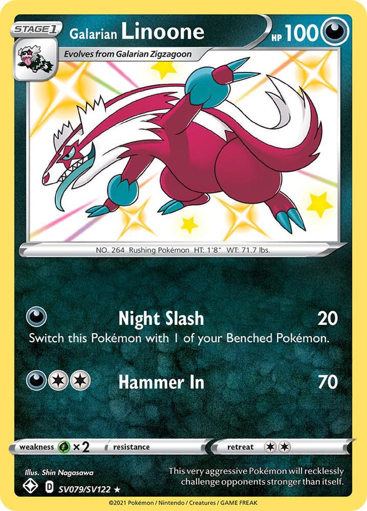 Galarian Linoone SV079/SV122 (Shining Fates: Shiny Vault)  - Holofoil