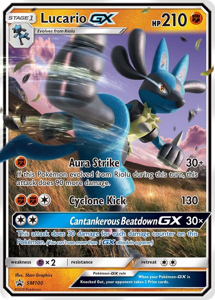 Lucario GX SM100 (SM Promos)  - Holofoil