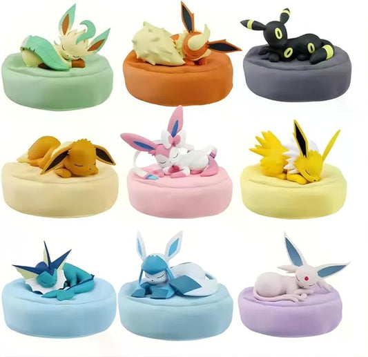 Pokemon Series Eevee & Evolutions sleeping Pose Blind Box Figure Set