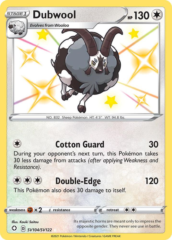 Dubwool SV104/SV122 (Shining Fates: Shiny Vault)  - Holofoil