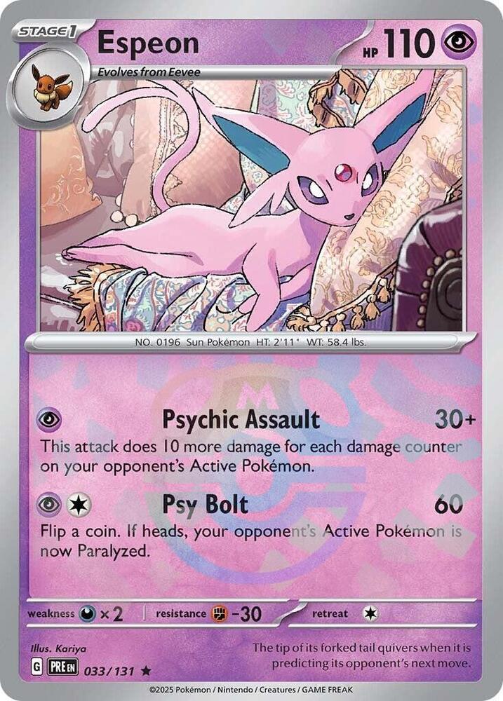Espeon 033/131 (SV: Prismatic Evolutions)  - Master Ball Holofoil