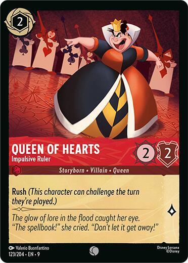 Queen of Hearts, Impulsive Ruler 123/204 (Fabled) 