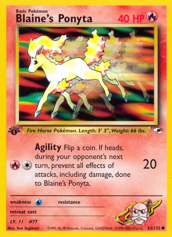 Blaine's Ponyta 063/132 (Gym Heroes)  - 1st Edition