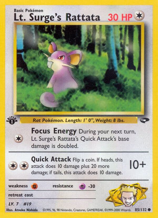 Lt. Surge's Rattata 085/132 (Gym Challenge)  - 1st Edition
