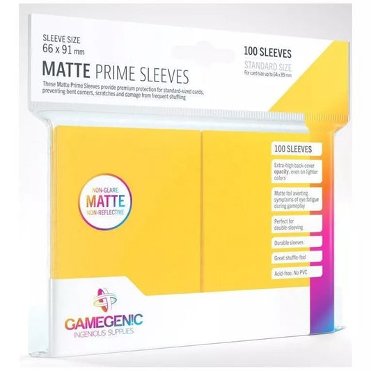 Gamegenic Card Sleeves - Yellow - Matte Finish - Standard Size - 100 Sleeves