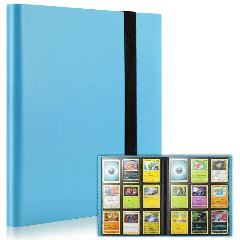 9Pkt Premium Binder - Light Blue - 360 page - Side-loading Pockets - Elasticized Closure Band