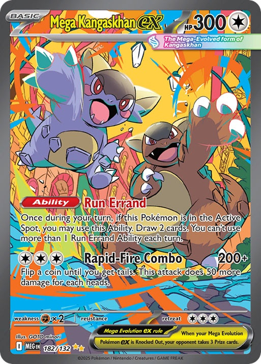 Mega Kangaskhan EX # 182/132 Ultra Rare Pokémon Card 2025 Mega Evolutions