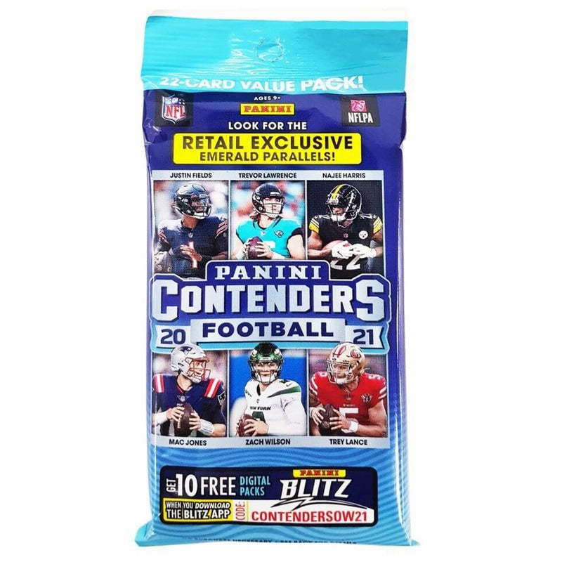 2021 Panini Contenders NFL Football Jumbo Value Pack (Emerald Parallels!)