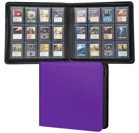 TOP LOADER ZIP BINDER - CLEAR 12 POCKET (384 CAPACITY) - PURPLE