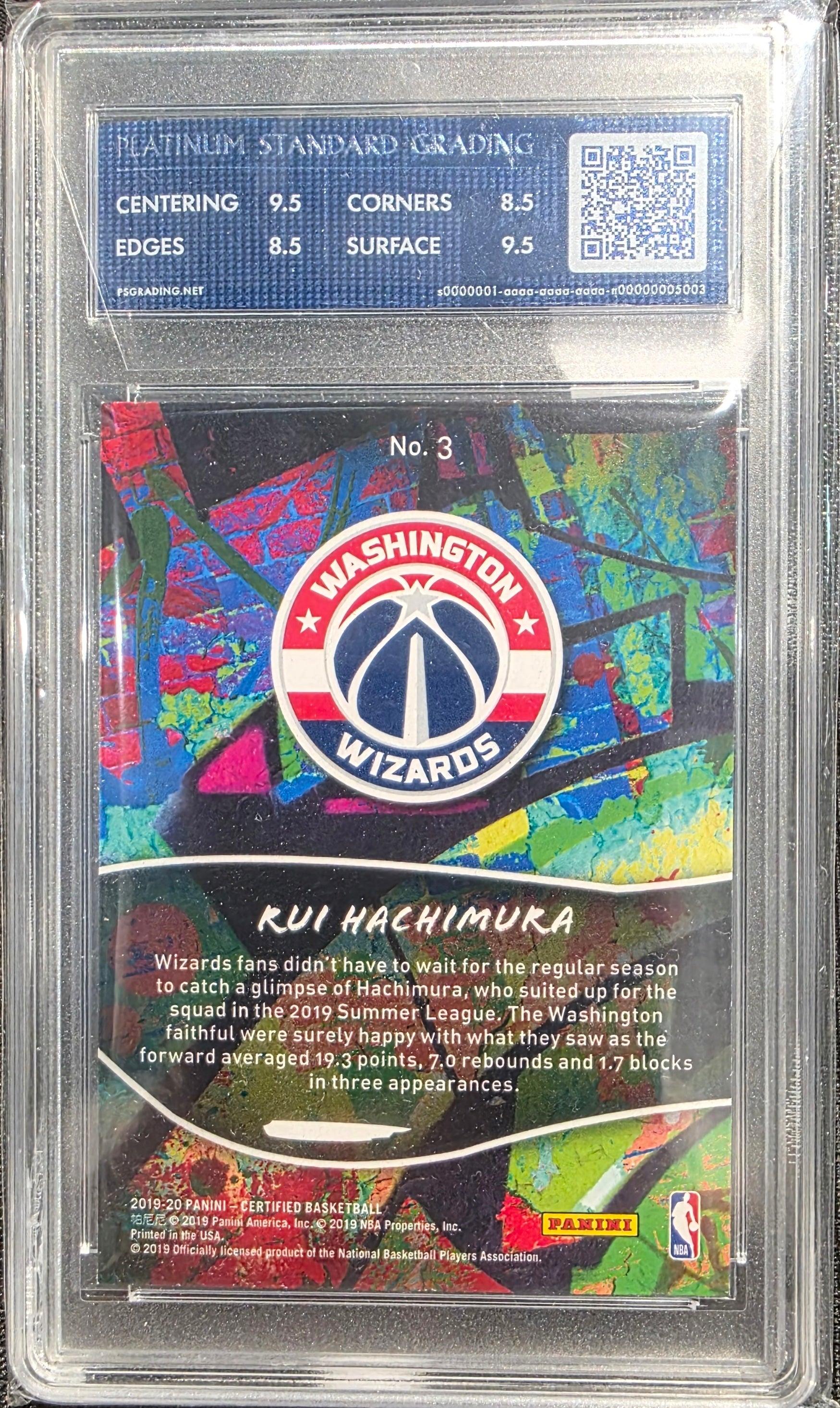 PSG 9 - Rui Hachimura- 2019-20 Panini Certified - Graded Sports Card Just Card Stuff PSG 9 - Rui Hachimura- 2019-20 Panini Certified - Graded Sports Card Just Card Stuff