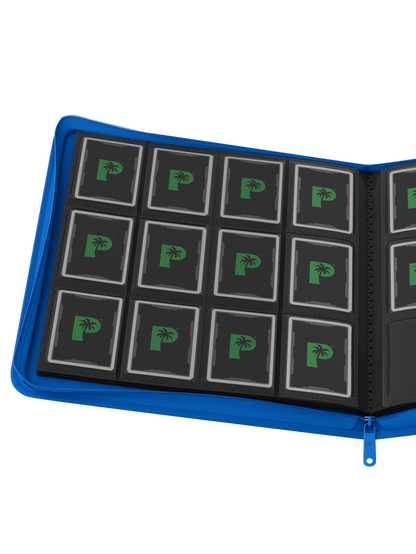 Stealth 12 pocket Zip Binder - Blue - TCG Card Holder Folder - Palms Off Gaming (480 Card Slots)