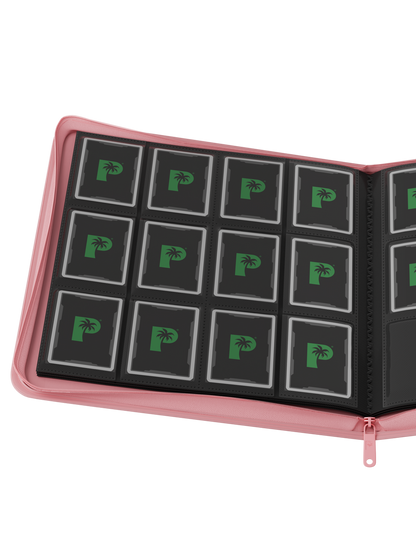 Stealth 12 pocket Zip Binder - Pink - TCG Card Holder Folder - Palms Off Gaming (480 Card Slots)