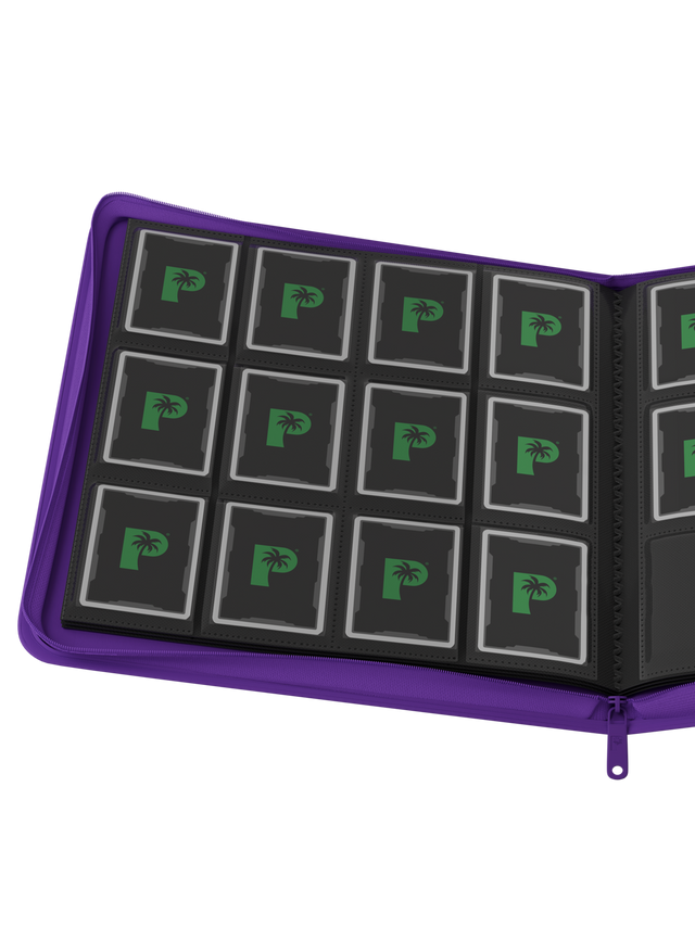 Stealth 12 pocket Zip Binder - Purple - TCG Card Holder Folder - Palms Off Gaming (480 Card Slots)