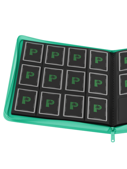 Stealth 12 pocket Zip Binder - Turquoise - TCG Card Holder Folder - Palms Off Gaming (480 Card Slots)