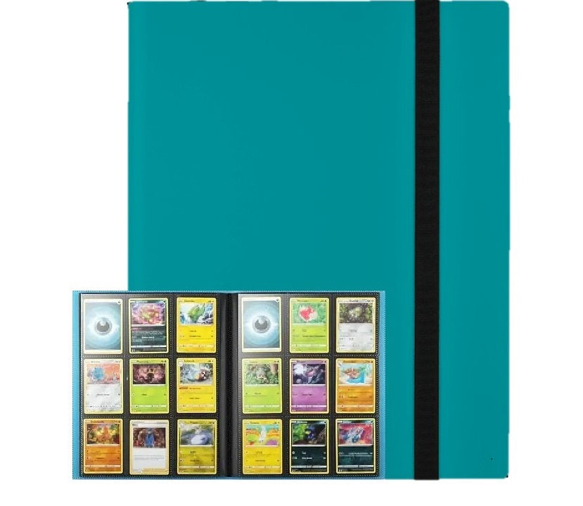 9Pkt Premium Binder - Teal - 360 page - Side-loading Pockets - Elasticized Closure Band