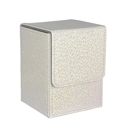 Sparkly Vertical TCG Deck Box - WHITE