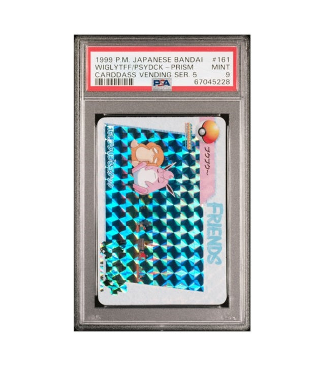 PSA 9 WIGGLYTUFF/PSYDUCK-PRISM - POKEMON JAPANESE BANDAI CARDDASS VENDING SERIES 5 GRADED TCG CARD